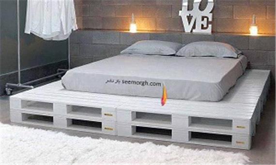 تخت خواب ارزان با پالت های چوبی، ایده هایی نو با سبک روستیک