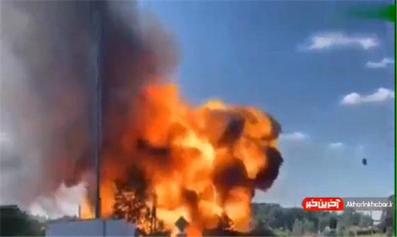 لحظه انفجار یک پمپ بنزین در روسیه