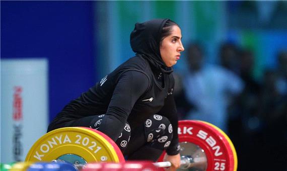 نخستین طلای وزنه‌برداری زنان  در بازی های کشورهای اسلامی بر گردن حسینی