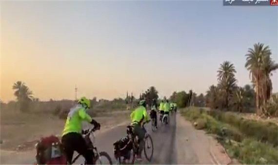 زائران دوچرخه سوار مسیر مهران تا کربلا را رکاب زدند