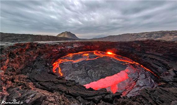 لحظاتی وحشتناک از فوران آتشفشان ارتاآله پس از 50 سال
