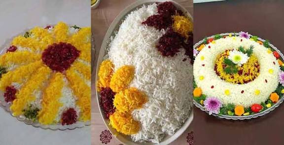 ایده ترئین برنج برای پذیرایی در مهمانی ها