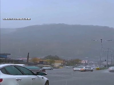 مسیر بارانی اتوبان لنگرود به لاهیجان