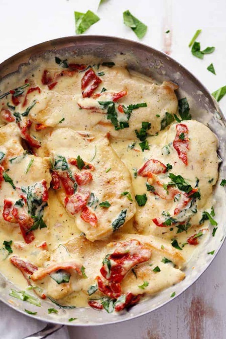 طرز تهیه مرغ خامه ای توسکانی