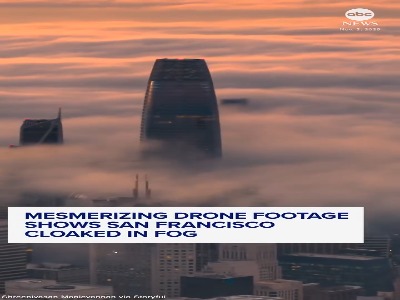 صحنه‌ای دیدنی از لحظه ورود مه غلیظ به سان‌فرانسیسکو