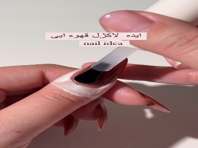 ایده لاک ژل قهوه ای