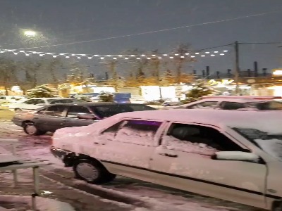 بارش برف در شهر بافت استان کرمان