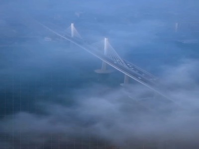 مه غلیظ در پل معلق بصره عراق