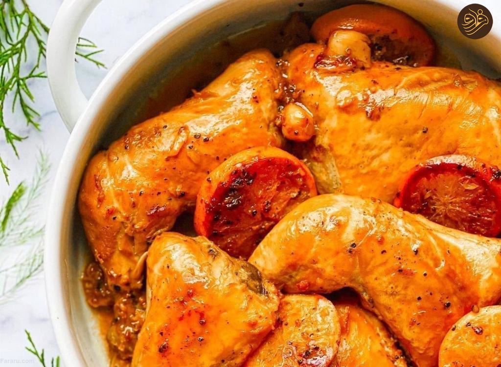 مرغ پرتقالی خوشمزه و خوش عطر