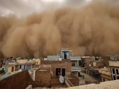 طوفان وحشتناک در شهر بیکانر در هند