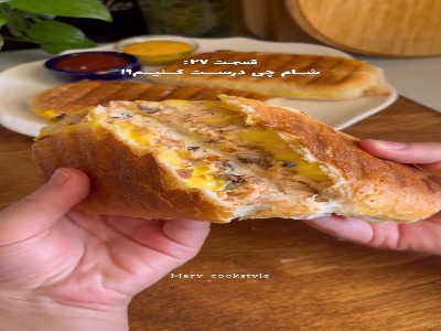 پنینی مرغ و پنیر برای شام بهترینه