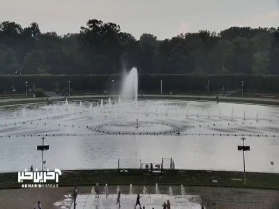 برخورد صاعقه به فواره مشهور لهستان