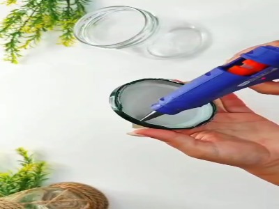 جاشمعی با شیشه و نخ