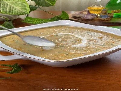 سوپ شیر و قارچ رستورانی