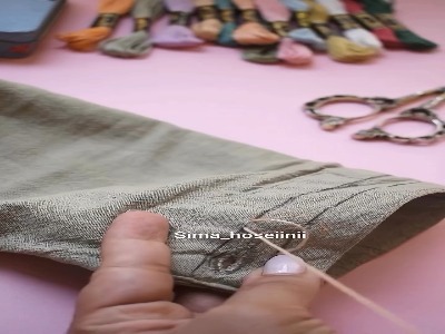 آموزش حاشیه دوزی لبه آستین