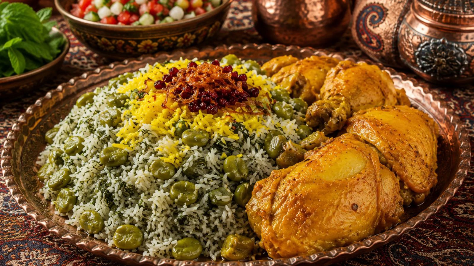 باقالی‌پلو با مرغ زعفرانی؛ غذایی که همه عاشقش میشن